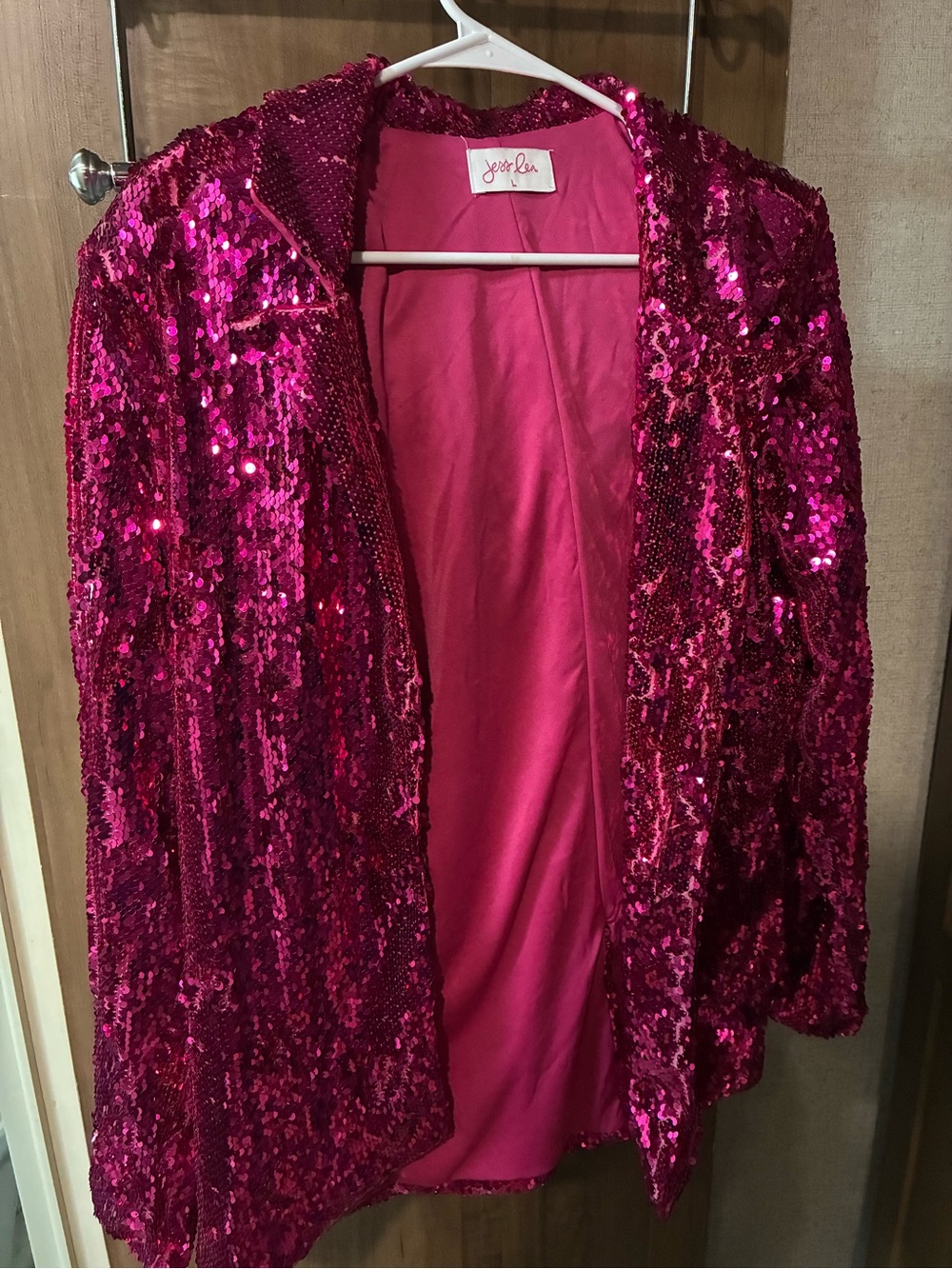 Jess Lea Sequin Blazer Jacket - Fuchsia